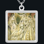 Collier Mariage antique de mariée vintage<br><div class="desc">Cette belle image antique a été créée en 1861,  montrant une mariée entourée de sa fête de mariée. Un bel ajout pour toute mariée !</div>