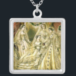 Collier Mariage antique de mariée vintage<br><div class="desc">Cette belle image antique a été créée en 1861,  montrant une mariée entourée de sa fête de mariée. Un bel ajout pour toute mariée !</div>