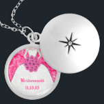 Collier Mariage rose Fuchsia<br><div class="desc">Colliers de conservation Choisissez soit Silver Plated Gold Finish, soit Sterling Silver Unique Personnalisé Mariage Keepsaké Wedding Party Colliers - pour changer la couleur arrière - plan - cliquez sur personnaliser - cliquez sur modifier - choisissez dernier outil dans le menu déroulant et choisissez parmi l'une des couleurs affichées ou...</div>