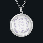 Collier Mère de la mariée Lavender Floral Wreath<br><div class="desc">Mère de la mariée Lavender Floral Wreath Locket Collier</div>