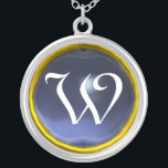 Collier Monogramme bleu Topaz<br><div class="desc">Design élégant et unique avec pierres précieuses. Modélisation et rendu en 3D Studio Max par Bulgan Lumini .Part de la série Hyper Talismans.</div>