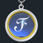 Collier Monogramme Blue Sapphire Gem<br><div class="desc">Design élégant et unique avec pierres précieuses. Modélisation et rendu en 3D Studio Max par Bulgan Lumini .Part de la série Hyper Talismans.</div>