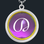 Collier Monogramme de gemme d'améthyste pourpre<br><div class="desc">Design élégant et unique avec pierres précieuses. Modélisation et rendu en 3D Studio Max par Bulgan Lumini .Part de la série Hyper Talismans.</div>