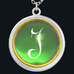 Collier Monogramme de gemme d'émeraude verte<br><div class="desc">Design élégant et unique avec pierres précieuses. Modélisation et rendu en 3D Studio Max par Bulgan Lumini .Part de la série Hyper Talismans.</div>