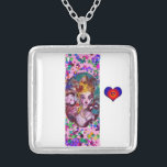 COLLIER MONOGRAMME DE MASQUÉRADE VÉNÉTIENNE VALENTINE I LE<br><div class="desc">I alphabet lettre lettre design initial avec coeur. Peinture Whimsical vibrante et artistique avec confetti coloré..Amour mythique entre Arlequin et Columbine,  Peinture acrylique inspirée des masques de plume vénitienne et Commedia dell'arte - Venise. Couleurs vives violet rose jaune vert.</div>