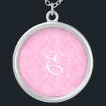 Collier Monogramme en dentelle rose Stérling Argent<br><div class="desc">Beau collier en argent Lace Sterling - couleur arrière - plan peut être changée.. Grand comme une faveur de mariage,  un cadeau mariage,  un cadeau d'anniversaire ou un cadeau de vacances.</div>