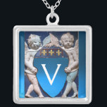 COLLIER MONOGRAMME FLORENCE RENAISSANCE PETITES ANGES<br><div class="desc">Chef-d'oeuvre florentin italien élégant et classique de Bottega della Robbia ( Florence - Italie ) avec une pierre à gemme 3d brillante.</div>