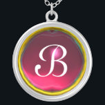 Collier Monogramme rouge rose rubis<br><div class="desc">Design élégant et unique avec pierres précieuses. Modélisation et rendu en 3D Studio Max par Bulgan Lumini .Part de la série Hyper Talismans.</div>