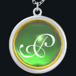Collier Monogramme vert émeraude<br><div class="desc">Design élégant et unique avec pierres précieuses. Modélisation et rendu en 3D Studio Max par Bulgan Lumini .Part de la série Hyper Talismans.</div>