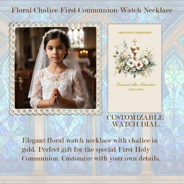 Collier Montre Calice Floral Première Communion (Créateur téléchargé)