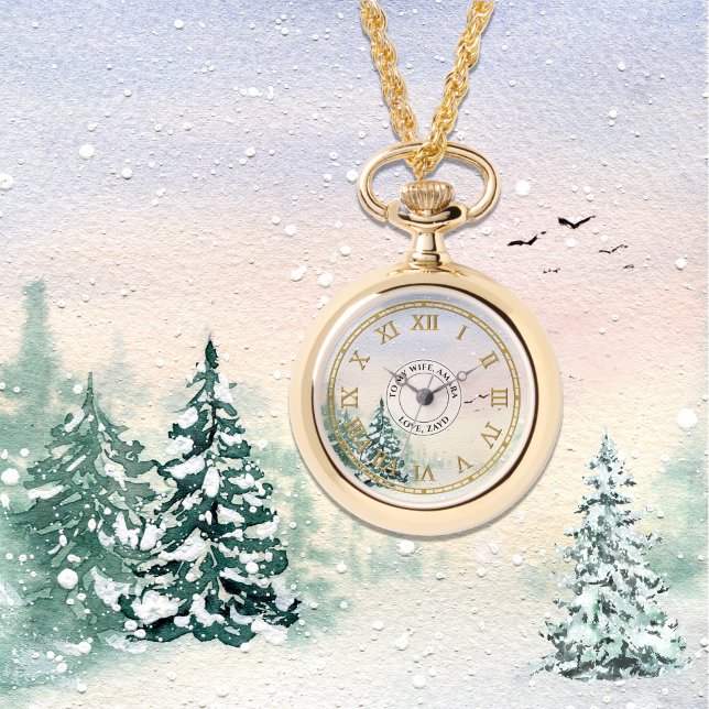 Collier Montre Pendentif Personnalisé – Forêt enne (Créateur téléchargé)