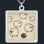Collier Mouton blanc et noir sur Arrière - plan crème<br><div class="desc">Votre enfant a-t-il du mal à dormir ? Demandez-leur de compter les brebis blanches et noires dans cette impression de Chariklia Zarris. Une pièce merveilleuse qui est élégante dans sa simplicité. Commandez votre impression dès aujourd'hui !</div>