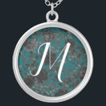 Collier Noir Turquoise Rose gothique Elégant Mariage<br><div class="desc">Les élégants groupes de faire-part de mariage turquoises et noirs roses sont adorables avec un look mariage gothique foncé. Parfait pour votre mariée stationnaire avec ce beau design!</div>
