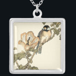 Collier Oiseau oriental perché sur la branche<br><div class="desc">Cette impression d'art présente une image vif et pointue d'un oiseau oriental perché sur une branche. En dessous,  il y a une fleur orange avec un haut degré de précision de couleur. Ce dessin d'art contemporain d'un art traditionnel d'inspiration orientale ajoutera du caractère à tout mur de votre maison.</div>
