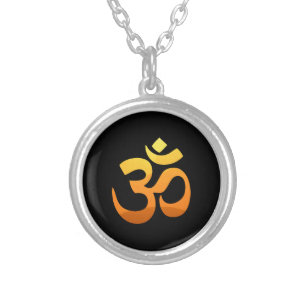 Collier Om Mantra Symbole Yoga Asana Relax Fitness Gold Su