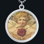 COLLIER PARCHEMENT DE SEL DE CIRE DE COEUR D'ANGE<br><div class="desc">Design élégant,  classique et classe avec un cou à ailes romantique,  sceau de cire rouge,  coeur et flèche sur un parchemin marron antique convenant aux fiançailles romantiques,  mariages,  noël,  vacances,  famille ou professionnel.</div>