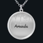 Collier Parties scintillant de séchage Silver Personnalisé<br><div class="desc">Parties scintillant à goutte Argent Collier personnalisé,  Personnalisé,  Cadeau pour elle</div>