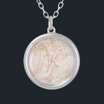Collier Parties scintillant Monogramme rose et Marbre blan<br><div class="desc">Monogramme motif pivotant en marbre rose et blanc personnalisé avec parties scintillant or collier plaqué argent</div>
