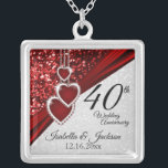Collier Parties scintillant Rouge rubis 40e anniversaire<br><div class="desc">Parties scintillant Rouge rubis 40e Anniversaire 💕 magnifique collier de saké. 40ème, 52ème ou 80ème anniversaire de Mariage Ruby Keepsaké Collier de design Ce magnifique design sera un succès avec ce couple ou personne(s) spécial(s). Cette conception fonctionne aussi bien pour tout autre type d'événement ou d'occasion comme un fiançailles, un...</div>