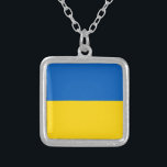 Collier Pavillon national de l'Ukraine<br><div class="desc">Ukraine Collier Carré du drapeau national</div>