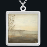 Collier Peinture à l'huile de paysage moderne Sunset<br><div class="desc">Une peinture à l'huile moderne d'un paysage par Jennifer Goldberger. Les feuilles se jettent du côté tandis qu'un beau coucher de soleil se dresse à l'horizon. Une impression extraordinaire qui ferait un achat extraordinaire!</div>