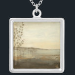 Collier Peinture à l'huile de paysage moderne Sunset<br><div class="desc">Une peinture à l'huile moderne d'un paysage par Jennifer Goldberger. Les feuilles se jettent du côté tandis qu'un beau coucher de soleil se dresse à l'horizon. Une impression extraordinaire qui ferait un achat extraordinaire!</div>