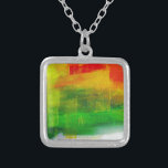 Collier Peinture Abstraite<br><div class="desc">Peinture Abstraite en rouge, vert et jaune</div>