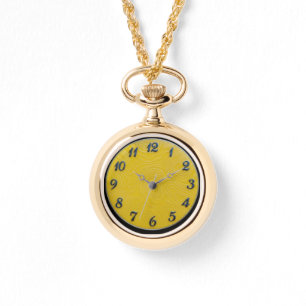 Collier Pendentif Montre  Cadran Citron