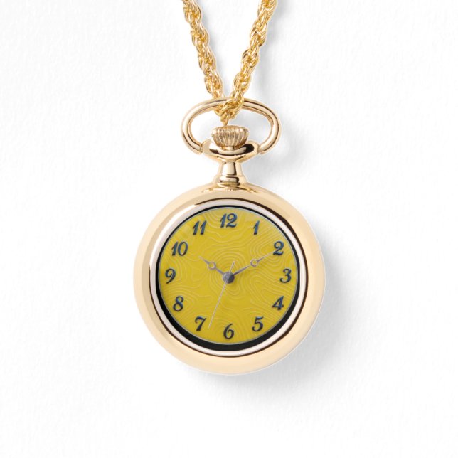 Collier Pendentif Montre  Cadran Citron (Recto)