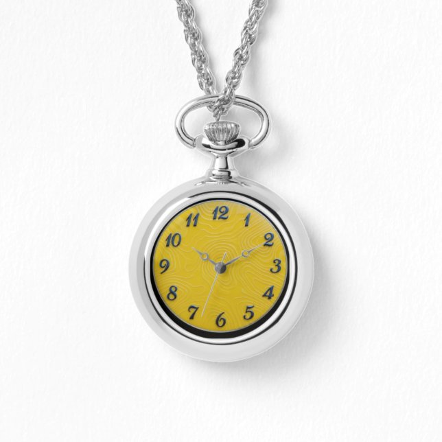Collier Pendentif Montre  Cadran Citron (Recto)