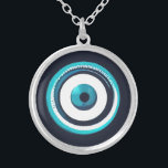 Collier Pendentif pour yeux mal bleu - charme grec<br><div class="desc">Protégez-vous de l'énergie négative et attirez la chance avec ce magnifique collier oculaire argent mauvais. Le mauvais oeil est un symbole de protection et d'aversion contre le mal dans de nombreuses cultures, comme la Turquie, la Grèce et le Moyen-Orient. On croit que porter un collier oculaire maléfique peut vous protéger...</div>