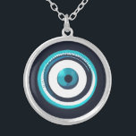 Collier Pendentif pour yeux mal bleu - charme grec<br><div class="desc">Protégez-vous de l'énergie négative et attirez la chance avec ce magnifique collier oculaire argent mauvais. Le mauvais oeil est un symbole de protection et d'aversion contre le mal dans de nombreuses cultures, comme la Turquie, la Grèce et le Moyen-Orient. On croit que porter un collier oculaire maléfique peut vous protéger...</div>
