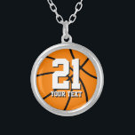 Collier | Personalizable de basket-ball du numéro<br><div class="desc">Le nom et le jersey d'équipe du collier | Personalizable de basket-ball du numéro 21 numérotent. Le cool folâtre le cadeau pour le joueur de basket et l'entraîneur.</div>