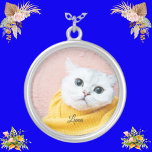 Collier Photo Personnalisée Personnalisée Chat Animaux de<br><div class="desc">Personnalisé Chat Photo Animal Photo Cadeau Photo Collier Plaqué Argent</div>
