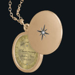 Collier Plaqué Or 50e anniversaire Mariage or & diamants argent<br><div class="desc">Elégant joyeux 50ème anniversaire de mariage,  or et diamants avec le texte noir personnalisable.</div>