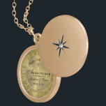 Collier Plaqué Or 50e anniversaire Mariage or & diamants argent<br><div class="desc">Elégant joyeux 50ème anniversaire de mariage,  or et diamants avec le texte noir personnalisable.</div>