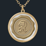 Collier Plaqué Or *~* "A" Cercle Diamant Monogramme de cire dorée<br><div class="desc">Energetiquement Amélioré PendantLa lettre "A" GOLD WAX SEAL STAMP GOLD PLATED NECKLACE. VÊTEMENTS DE CIRE ÉPARGNANTE / TISSUS - Idéal pour une enveloppe spéciale , les fêtes de fête et bien plus encore. Le design est ELEGANT CLASSIC et RICH. Les faux DIAMONDS lui donnent une jolie SPARKLE... comme ils devraient....</div>