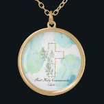 Collier Plaqué Or *~* AP35 Transcommunion croisée Confirmation chrét<br><div class="desc">( ID de recherche AP35 pour des modèles similaires et AP40 )) Religious catholique béni Croix plaqué or NECKLACE / PENDENTIF pour une fille de tout âge de l'enfant à l'adolescent / ado à la personne âgée. Le design si vous voulez personnaliser / customiser. Il sert bien pour une journée...</div>