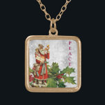 Collier Plaqué Or *~* AP40 Berry Vintage Retro St Nick Holly PAIX<br><div class="desc">(recherchez AP44 et aussi AP40 pour des articles similaires ) Draps de peau noire Saint Nicholas Portant avec une corne d'or annonçant sa présence. Bijoux avec intention (r) Holly and Red Berries / Berry / et saint Nick Saint Nicholas Nostalgic Old Fashioned Retro Antique Victorian Vintage Santa Clause et Holly...</div>