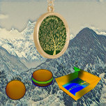 Collier Plaqué Or Arbre de vie Verdure Or Foliage<br><div class="desc">L'arbre de vie est le symbole d'une nouvelle vie et l'essence de l'optimisme et des ondes positives. Capturez ce signe immortel dans l'ornement qui transmet la bonne volonté et la santé. Il est adapté à un large éventail de célébrations. L'illustration a des feuilles dorés dans un collier de jante d'or....</div>