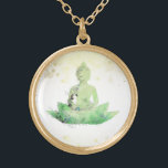 Collier Plaqué Or *~ Bouddha Botanical Floral Lotus AP33<br><div class="desc">( ID de recherche AP33 pour des designs similaires ) Boho Zen Aquarelle Abstraite simple et minimale avec zones OR. Il y a des options dans la forme et les couleurs de placage en métal en Plaque d'argent et en Plaque d'or. * Garland bohème rehaussé d'énergie / Bouquet Floral /...</div>