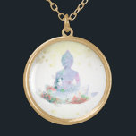 Collier Plaqué Or *~* Bouddha rose bleu Lotus botanique floral AP33<br><div class="desc">( ID de recherche AP33 pour des designs similaires ) Boho Zen Aquarelle Abstraite simple et minimale avec zones OR. Il y a des options dans la forme et les couleurs de placage en métal en Plaque d'argent et en Plaque d'or. * Garland bohème rehaussé d'énergie / Bouquet Floral /...</div>