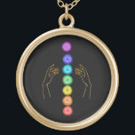 Collier Plaqué Or *~* Caresser Les Symboles Chakra. Mains de guériso<br><div class="desc">BIJOUX puissant plaqué or avec l'INTENTION (R) - Bijoux énergétiquement améliorée. Chakra et guérison mains sur un arrière - plan noir. En tant que guérisseur spirituel de l'énergie à distance professionnelle depuis 2001, j'ai appris, développé et utilisé la puissance de l'intention de guérison de l'énergie. Tout mon BIJOUX AVEC INTENTION...</div>