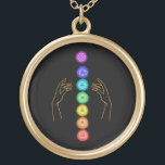 Collier Plaqué Or *~* Caresser Les Symboles Chakra. Mains de guériso<br><div class="desc">BIJOUX puissant plaqué or avec l'INTENTION (R) - Bijoux énergétiquement améliorée. Chakra et guérison mains sur un arrière - plan noir. En tant que guérisseur spirituel de l'énergie à distance professionnelle depuis 2001, j'ai appris, développé et utilisé la puissance de l'intention de guérison de l'énergie. Tout mon BIJOUX AVEC INTENTION...</div>