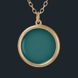 Collier Plaqué Or Dark Teal Solid Color<br><div class="desc">Couleur Turquoise foncée. Couleur moderne.</div>