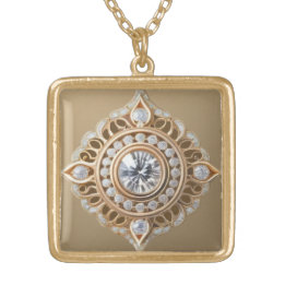 COLLIER PLAQUÉ OR DIAMOND & PEONY