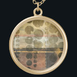 Collier Plaqué Or Droplets verts circulaires<br><div class="desc">Cette pièce contemporaine est ornée de gouttelettes circulaires vertes. Une fine ligne d'or traverse le travail. Commandez votre impression dès aujourd'hui !</div>