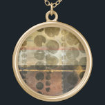Collier Plaqué Or Droplets verts circulaires<br><div class="desc">Cette pièce contemporaine est ornée de gouttelettes circulaires vertes. Une fine ligne d'or traverse le travail. Commandez votre impression dès aujourd'hui !</div>