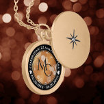 Collier Plaqué Or Élégant 7e 22e 49e anniversaire de Mariage de cuiv<br><div class="desc">Célébrez le 7e, le 22e ou le 49e anniversaire de mariage avec ce lieu commémoratif! Un élégant lettrage noir et blanc avec des confettis hexagonaux sur un arrière - plan en feuille de cuivre ajoute une touche mémorable pour cette occasion spéciale et (extraordinaire) jalon. Customisez avec les initiales du couple,...</div>