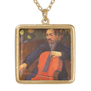Collier Plaqué Or Joueur Schneklud Portrait par Paul Gauguin